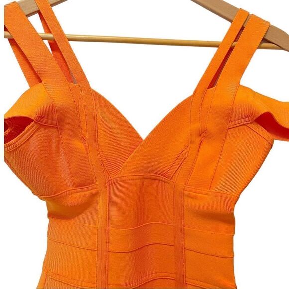 House of CB Orange Mimi Bandage Bodycon Dress size XS - Picture 3 of 10